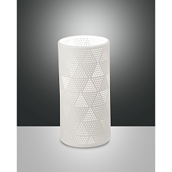 Lampe de table MICOL cylindrique, court E27 IP20, blanche