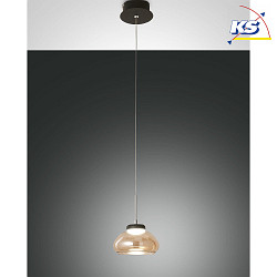 Luci a sospesione ARABELLA breve, controllabile con la voce, incluso Smartluce IP20, ambra, nero dimmerabile