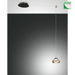 Luci a sospesione ARABELLA lang, controllabile con la voce, incluso Smartluce IP20, ambra, nero dimmerabile