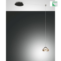 LED Pendant luminaire ARABELLA, 1x 8W, 3000K, 720lm, IP20, height 350cm max., amber