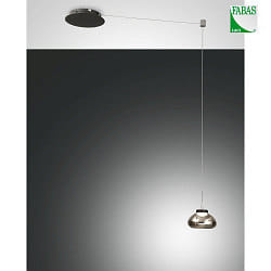 LED Pendelleuchte ARABELLA, 8W 3000K 750lm, dimmbar, Hhe max. 350cm, Rauchglas