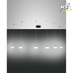 Luci a sospesione ARABELLA 6-Lampadine, controllabile con la voce IP20, Nero, Bianco dimmerabile