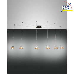 Luci a sospesione ARABELLA 6-Lampadine, controllabile con la voce, incluso Smartluce IP20, ambra, nero dimmerabile