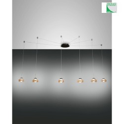 Luci a sospesione ARABELLA 6-Lampadine IP20, ambra, nero dimmerabile