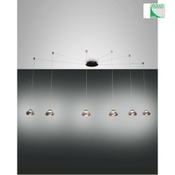 Luci a sospesione ARABELLA 6-Lampadine IP20, colori del fumo, nero dimmerabile