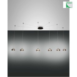 LED Pendelleuchte ARABELLA, 6-flammig, 48W 3000K 4530lm, dimmbar, Grau transparent