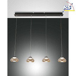 Luci a sospesione ARABELLA 4-Lampadine, rotondo, controllabile con la voce, incluso Smartluce IP20, ambra, nero dimmerabile