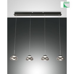 Luci a sospesione ARABELLA 4-Lampadine, rotondo IP20, colori del fumo, nero dimmerabile