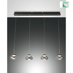 LED Pendant luminaire ARABELLA 1, 4x 8W, 3000K, 2880lm, IP20, gray transparent