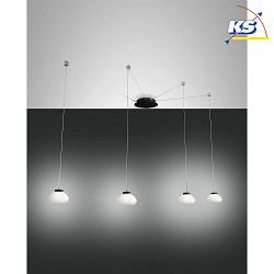 Luminaire  suspension ARABELLA 4 flammes, langue, contrlable par la voix, Smartluce inclus IP20, noir, blanche gradable