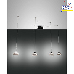Luminaire  suspension ARABELLA 4 flammes, langue, contrlable par la voix, Smartluce inclus IP20, couleurs fume
