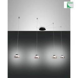LED Pendelleuchte ARABELLA 2, 4-flammig, 32W 3000K 3020lm, dimmbar, Grau transparent