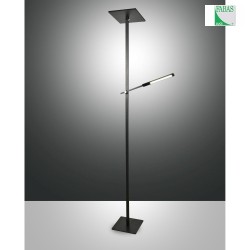 Piantana IDEAL con spot LED, dimmerabile IP20, Satinato, Nero dimmerabile