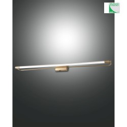 LED Wall luminaire RAPALLO, 1x 20W, 3000K, 2200lm, IP44, satin brass