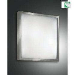 Luminaire de plafond OSAKA petit, angulaire IP20, nickel satin, blanche gradable