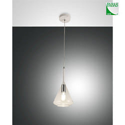 pendant luminaire TRIS 1 flame E27 IP20, transparent, white