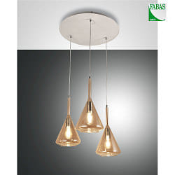 Luci a sospesione TRIS 3-Lampadine E27 IP20, Ambra, Bianco
