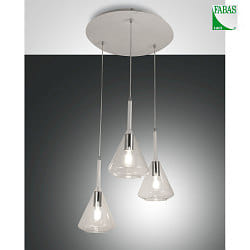 Luci a sospesione TRIS 3-Lampadine E27 IP20, trasparente, Bianco