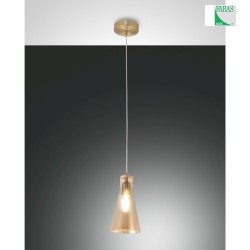 Luci a sospesione DAFNE 1-Lampadina E27 IP20, Ambra, Ottone, Satinato dimmerabile