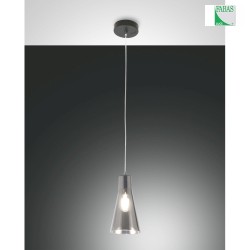 Pendant luminaire DAFNE, E27, 1x 40W, IP20, black/fum