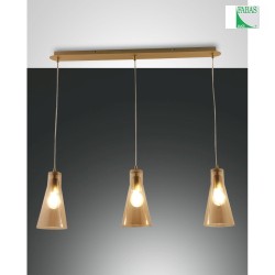 Luci a sospesione DAFNE 3-Lampadine E27 IP20, Ambra, Ottone, Satinato dimmerabile