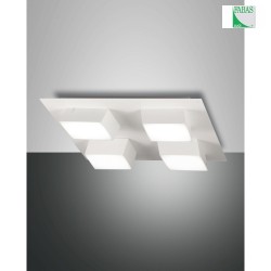 Plafoniera LUCAS 4-Lampadine, angolare IP20, satinato, bianco dimmerabile