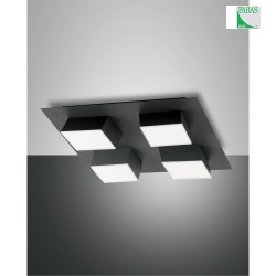 LED Deckenleuchte LUCAS, IP20, 4-flammig, 48W 3000K 4160lm, dimmbar, Metall / Acryl, Anthrazit