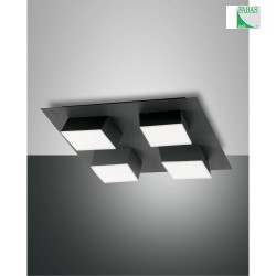 Plafoniera LUCAS 4-Lampadine, angolare IP20, antracite, satinato, bianco dimmerabile