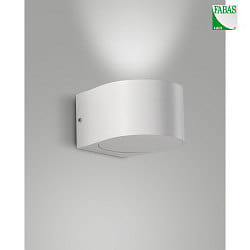 LED Auenwandleuchte LAO, Up, 1-flammig, IP65, 6W 3000K 540lm 100, Aluminium / Kristallglas, wei