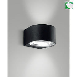 LED Auenwandleuchte LAO, Up/Down, 2-flammig, IP65, 12W 3000K 1080lm 2x100, Aluminium / Kristallglas, schwarz