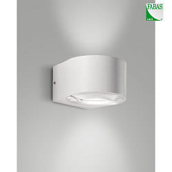 LED Auenwandleuchte LAO, Up/Down, 2-flammig, IP65, 12W 3000K 1080lm 2x100, Aluminium / Kristallglas, wei