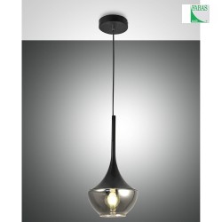 Pendant luminaire APOLLO, E27, 1x 40W, IP20, black/fum