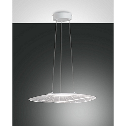 LED Pendant luminaire VELA, 1x 24W, 3000K, 2160lm, IP20, white, incl. Smartluce