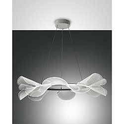 LED Pendant luminaire SYLVIE, 1x 40W, 3000K, 3200lm, IP20, white, incl. Smartluce