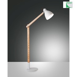 Lampe de lecture SVEVA avec interrupteur, inclinable E27 IP20, lumire en bois, blanche