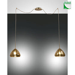 Luci a sospesione GLOW 2-Lampadine E27 IP20, Ambra, Ottone