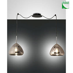 Luci a sospesione GLOW 2-Lampadine E27 IP20, Nero, vercromatico