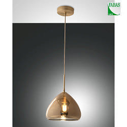 Pendelleuchte GLOW, 1-flammig, 35cm, E27, IP20, Messing/Amber