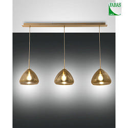 Luci a sospesione GLOW 3-Lampadine E27 IP20, Ambra, Ottone