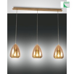 Pendant luminaire BRITTON, E27, IP20, Smartluce compatible, 3 flames, amber