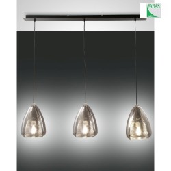 Pendant luminaire BRITTON, E27, IP20, Smartluce compatible, 3 flames, grey transparent