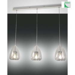 Pendant luminaire BRITTON, E27, IP20, Smartluce compatible, 3 flames, transparent
