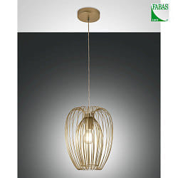 pendant luminaire CAMP 1 flame E27 IP20, gold matt