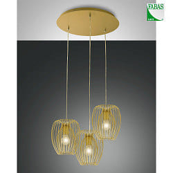 Luminaire  suspension CAMP 3 flammes E27 IP20, or mat
