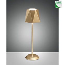 Lampe rechargeable KATY avec variateur tactile IP54, or mat gradable