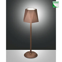 Luce a batteria KATY con dimmer a sfioramento IP54, Marrone arruginito dimmerabile