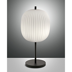 Lampada da tavolo DOMIZIA E27 IP20, Opale, Nero dimmerabile