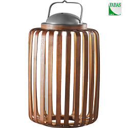 battery table lamp CLAMP IP54, walnut dimmable