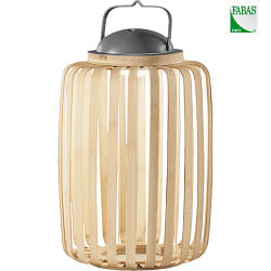 battery table lamp CLAMP IP54, ash wood dimmable