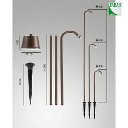 Lampe rechargeable ARMANDA IP54, brun rouille gradable